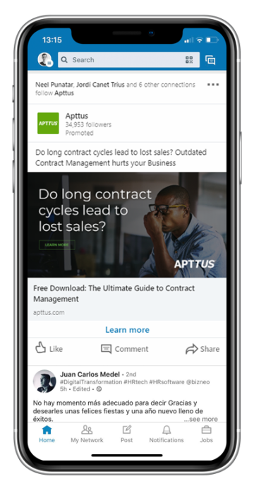 linkedin-advertising-screenshot LinkedIn Ads Sample- Promoted content
